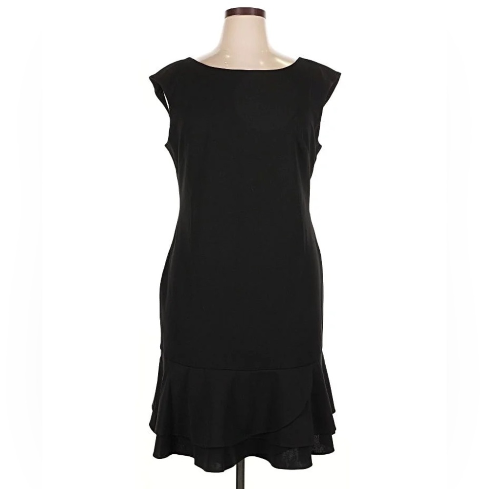 Adrianna Papell Size 18 NWT Black Midi Plus size Dress Cocktail Work Sleeveless